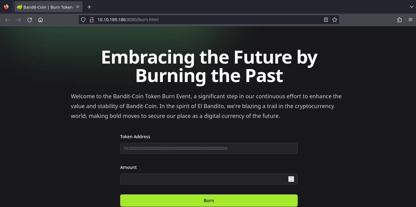 Web Server Burn Page