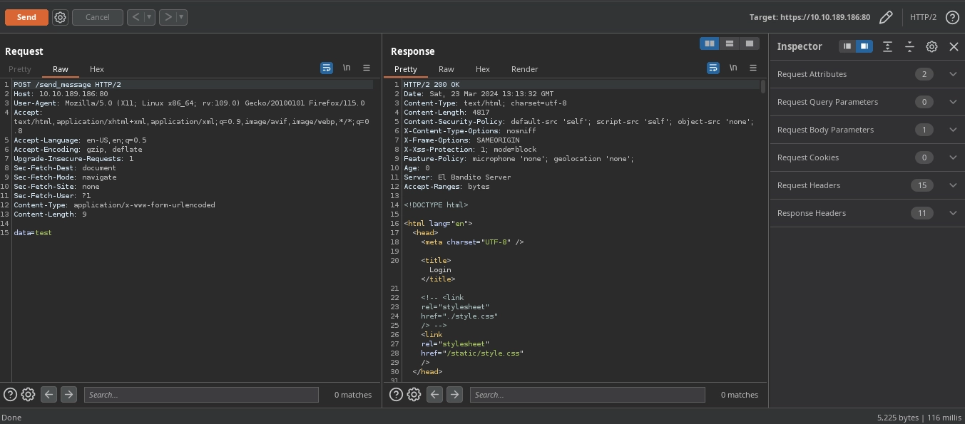 Web Server Send Message Login Page