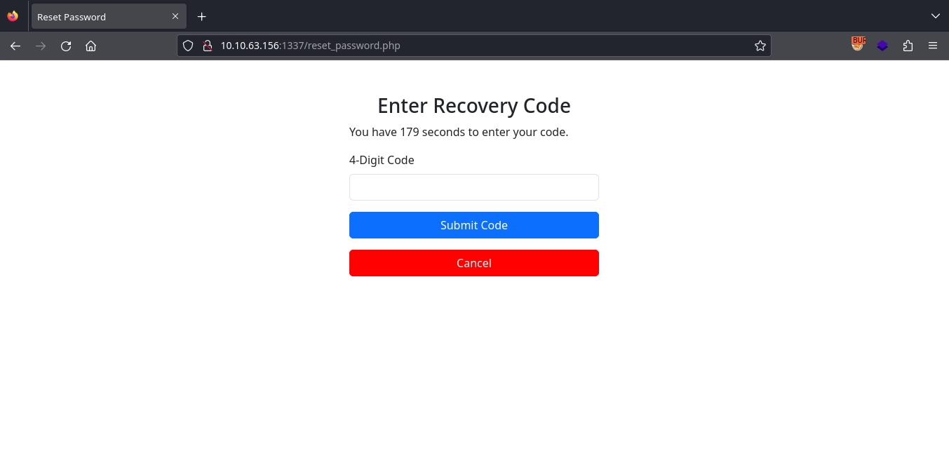 Web 1337 Reset Password Code
