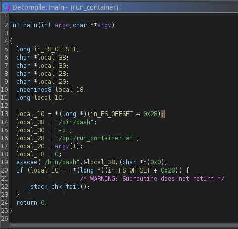 Run Container Ghidra