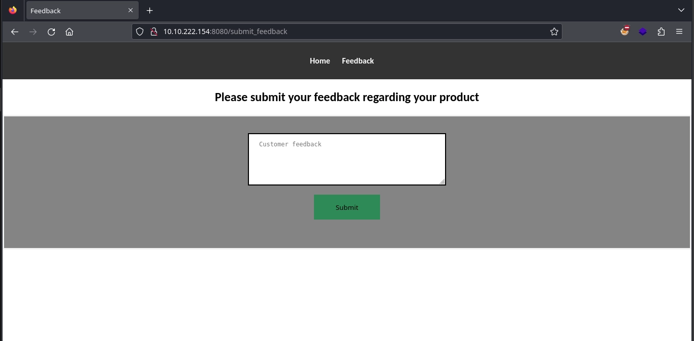 Web 8080 Submit Feedback