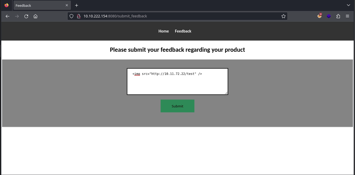 Web 8080 Submit Feedback Xss